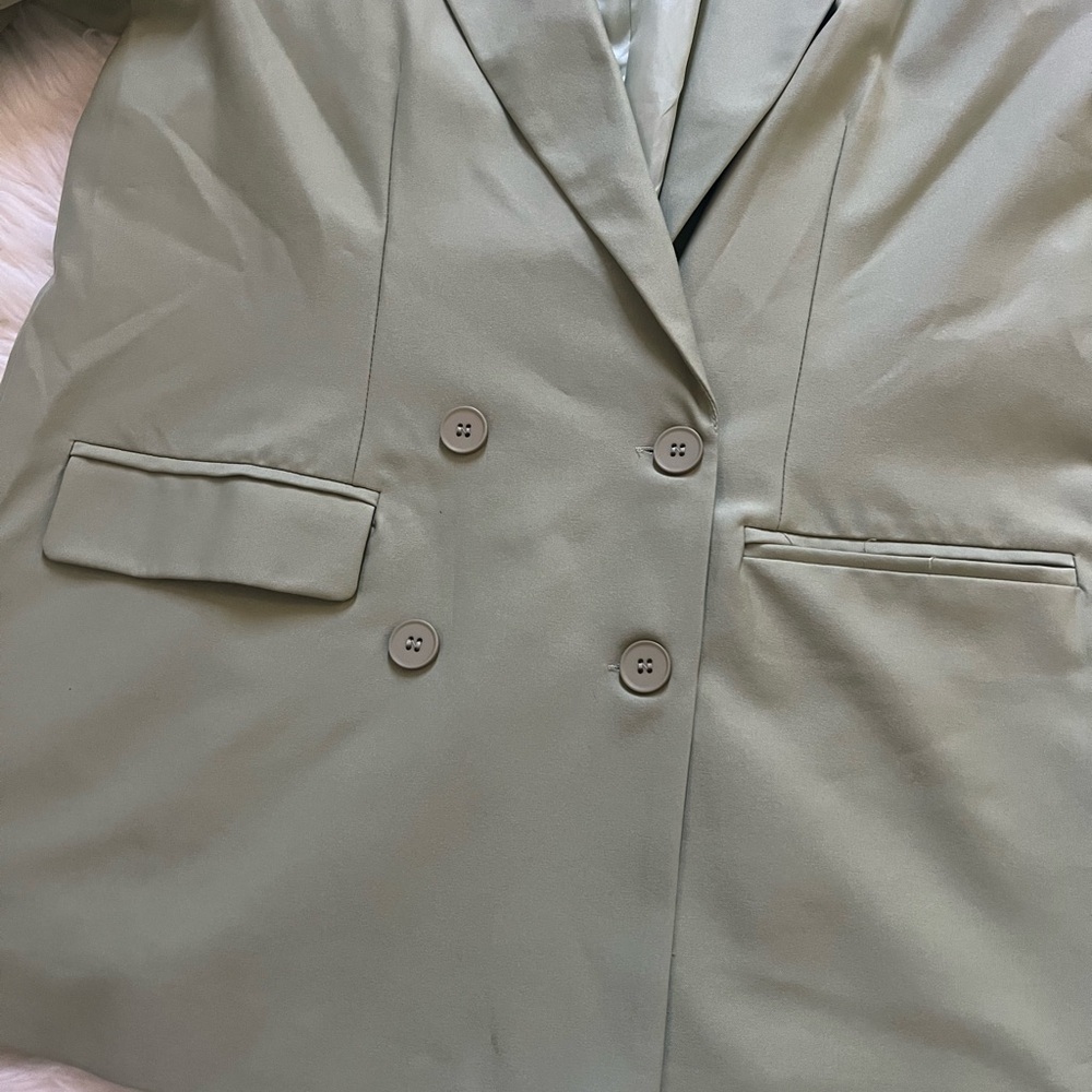 Nasty Gal‎ Sage Green Double-Breasted Blazer - Picture 7 of 15